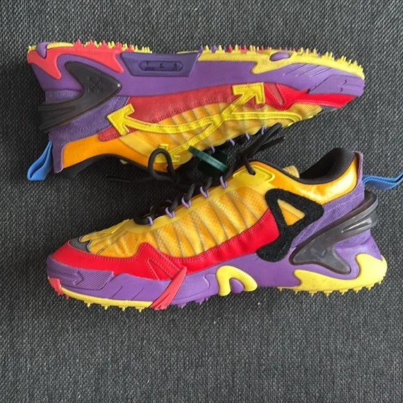 Vibrant Yellow and Red Sneakers - Picture 3 of 14